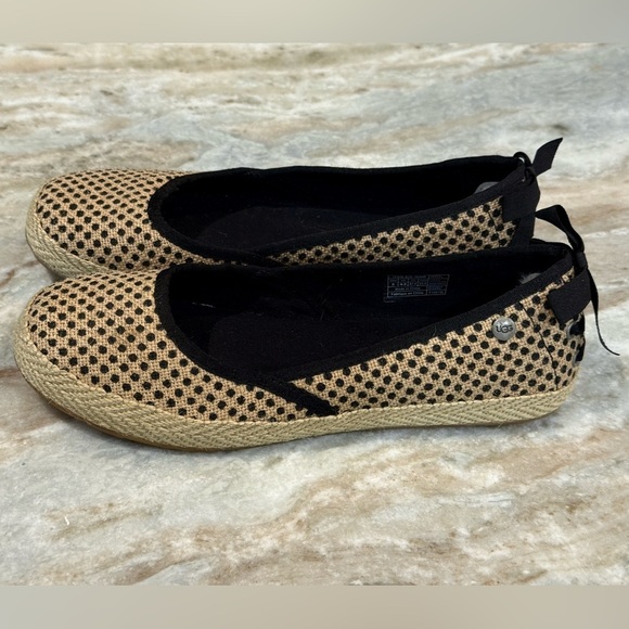 Women’s UGG Indah polka dot burlap genuine sheepskin flats- Size 6 - Picture 4 of 8
